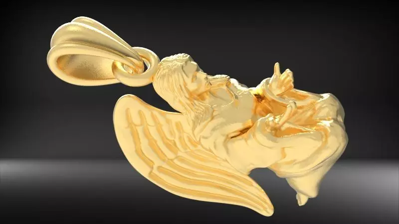 Praying Angel Pendant Necklace Charm Bracelet Jewelry 3D print model