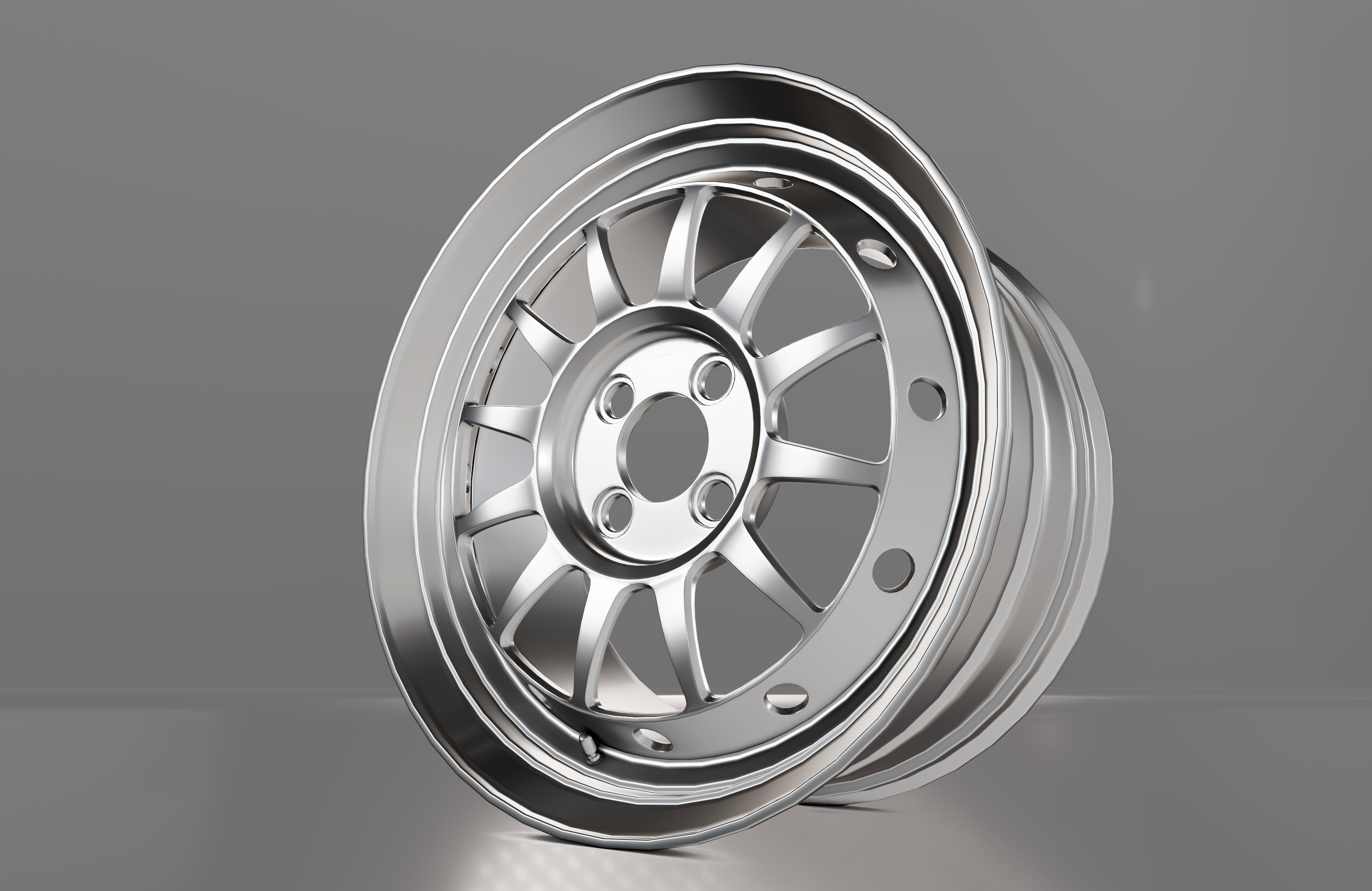 WedsSport Japan Racing Wheel Low-poly 3D model_2