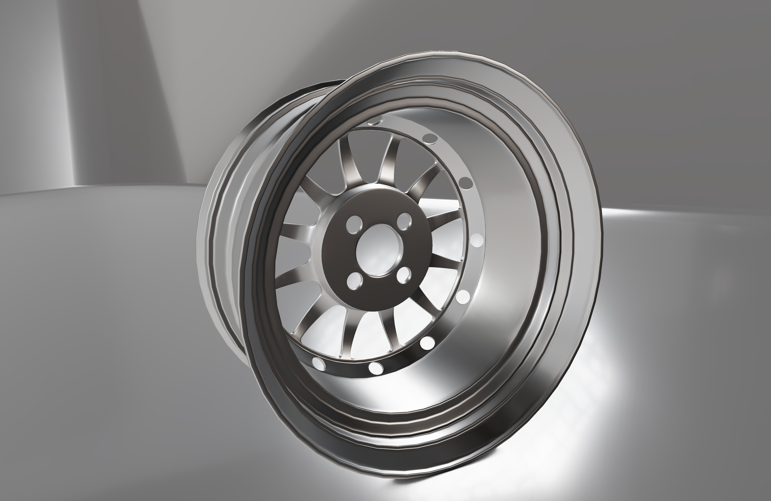 WedsSport Japan Racing Wheel Low-poly 3D model_6