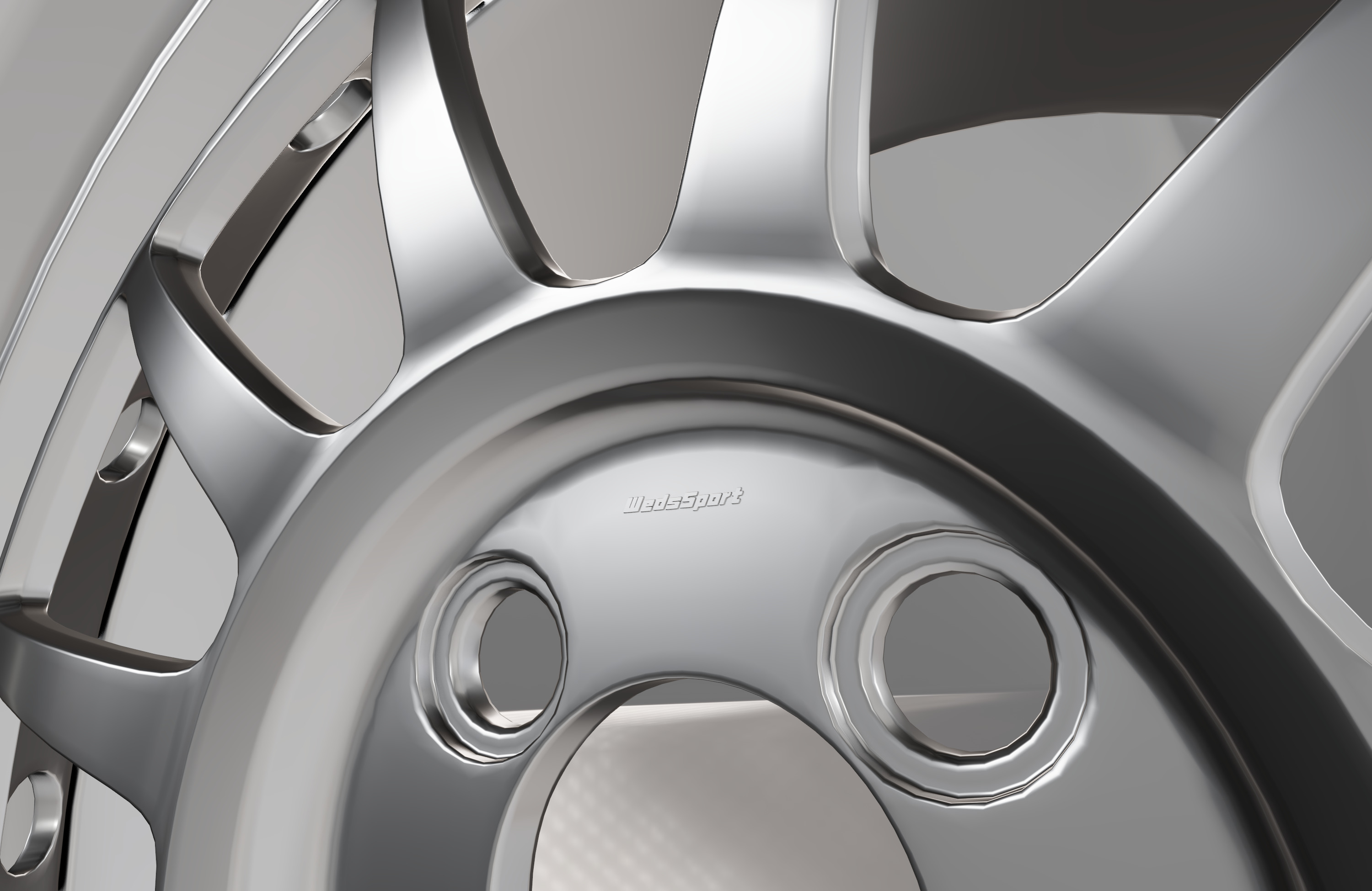 WedsSport Japan Racing Wheel Low-poly 3D model_5