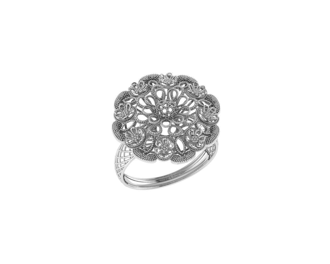Filigree Flower Rings 3D model 3D printable | CGTrader