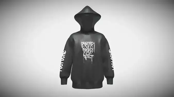 Mens Knit Hoodie-SHOUTOUT In Low Poly