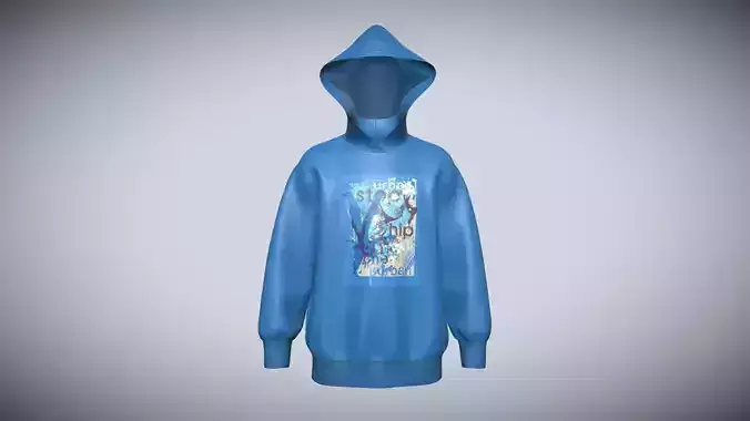 Mens Knit Hoodie-STOP In Low Poly