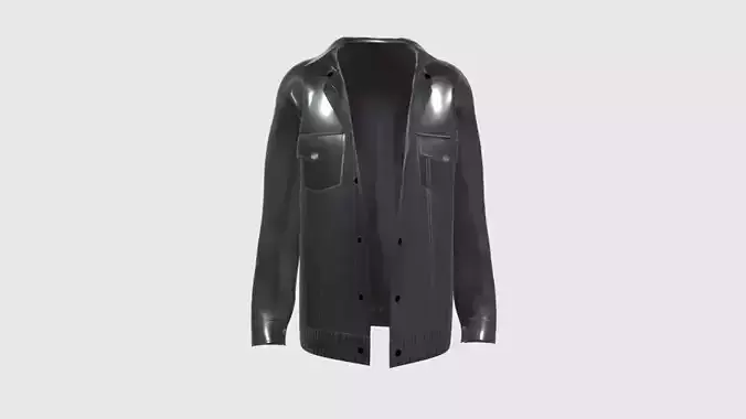 Mens Leather Jacket In Low Poly