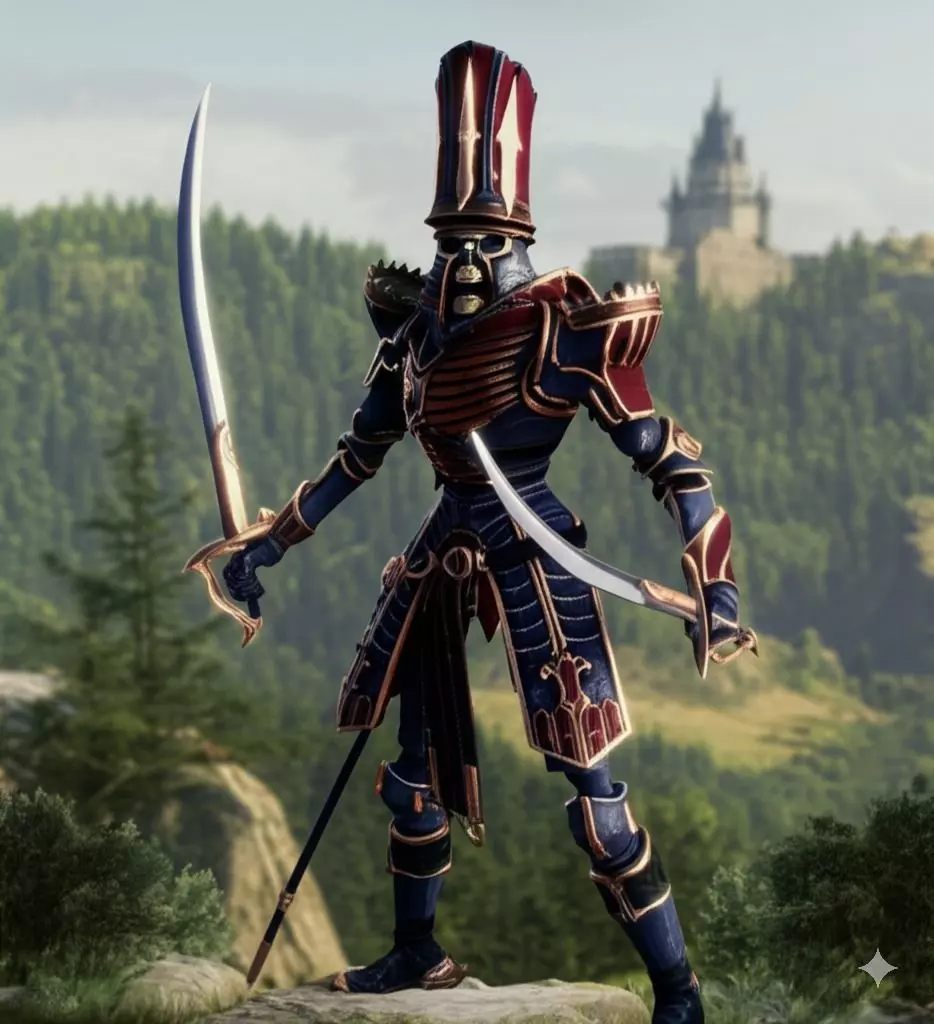 skeleton swordsman Low-poly 3D model