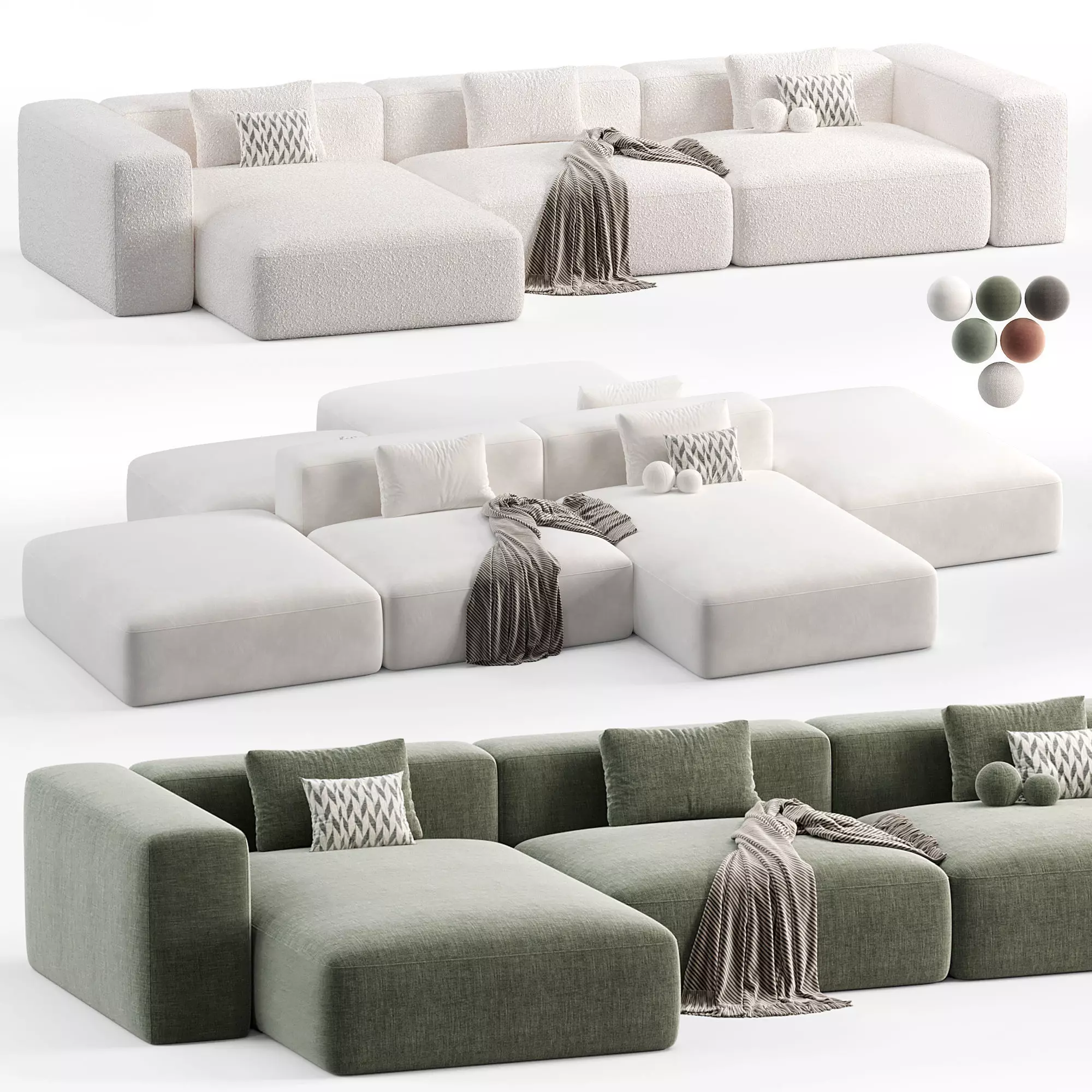 Corner Bari Sofa Costa bella Low-poly 3D model