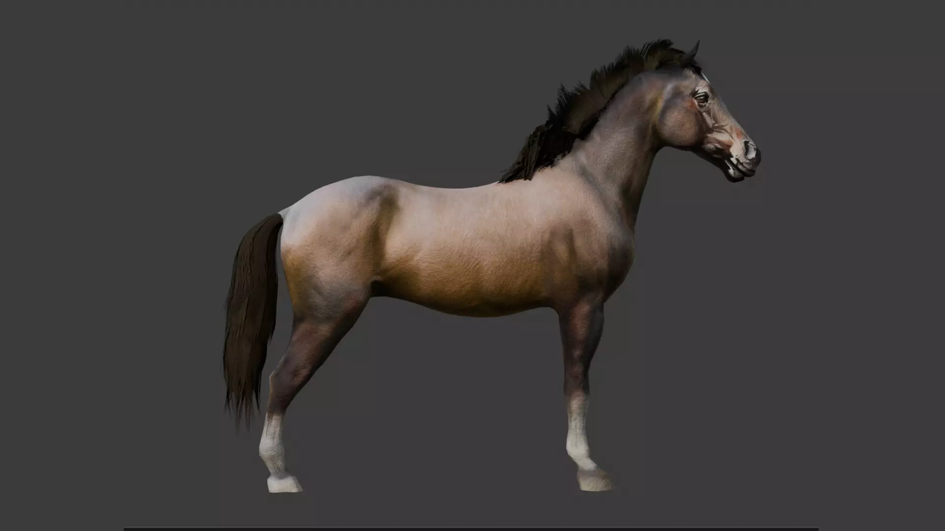 3D Model - Stylized Horse Low-poly 3D model_0