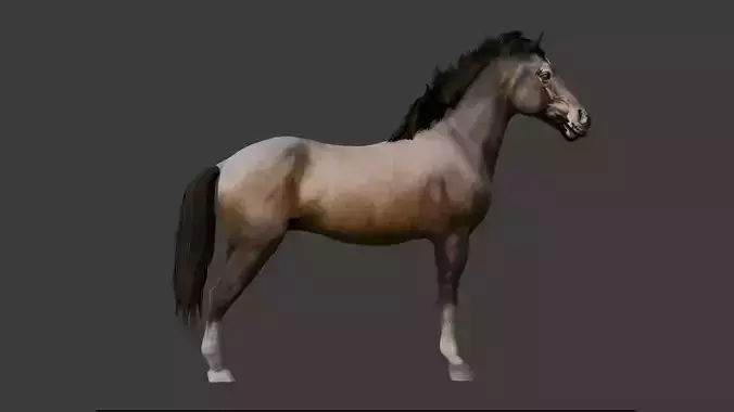 3D Model - Stylized Horse Low-poly 3D model