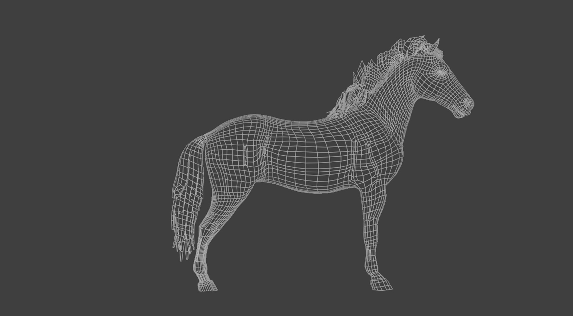 3D Model - Stylized Horse Low-poly 3D model_9
