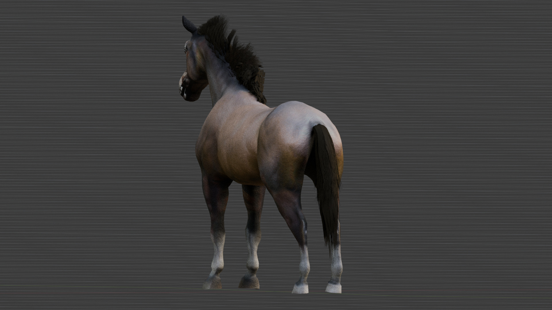 3D Model - Stylized Horse Low-poly 3D model_1
