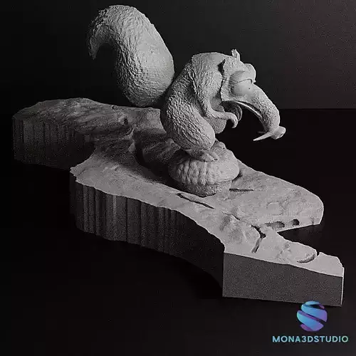 SCRAT FROM ICE AGE - FIGURE WITH BASE - STL FILES