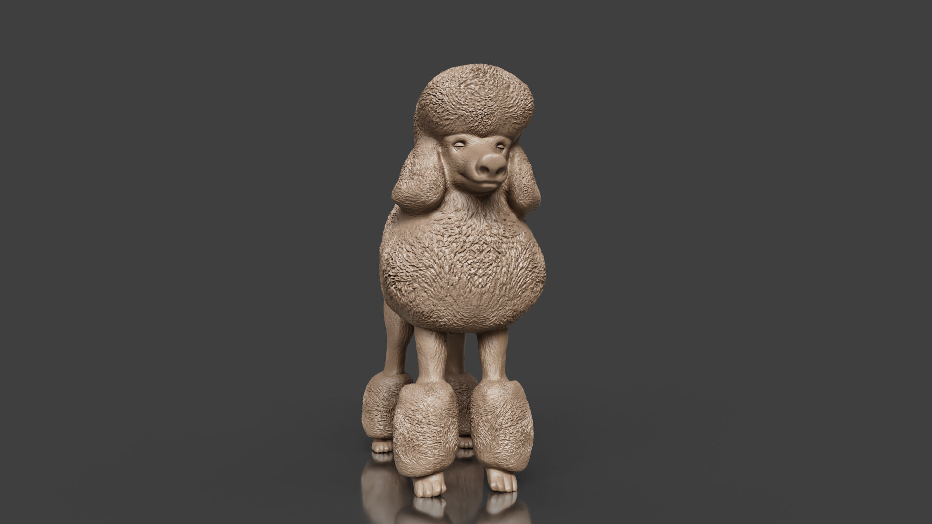 Realistic Poodle Dog Pet 3D print model_1