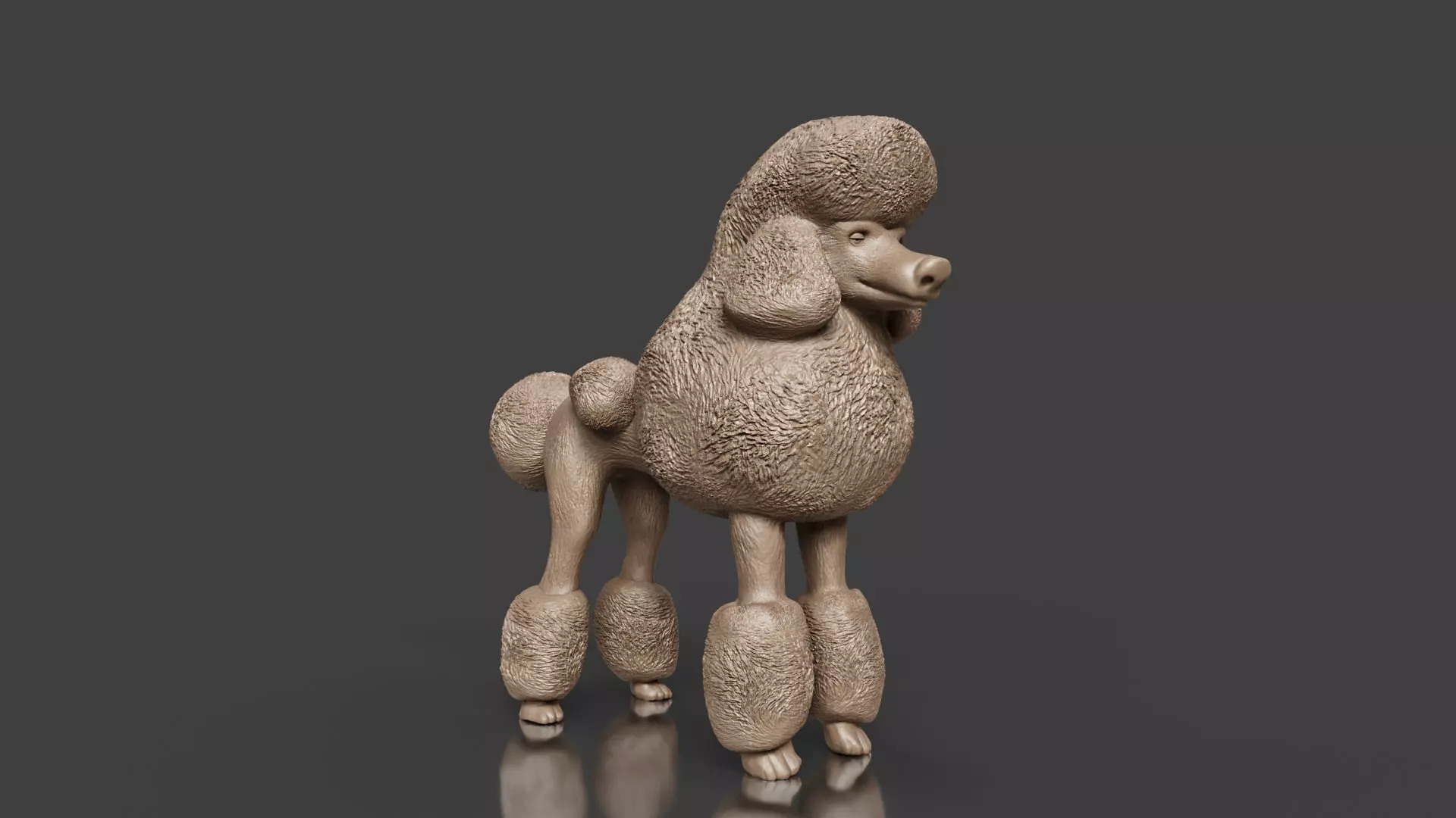 Realistic Poodle Dog Pet 3D print model_0