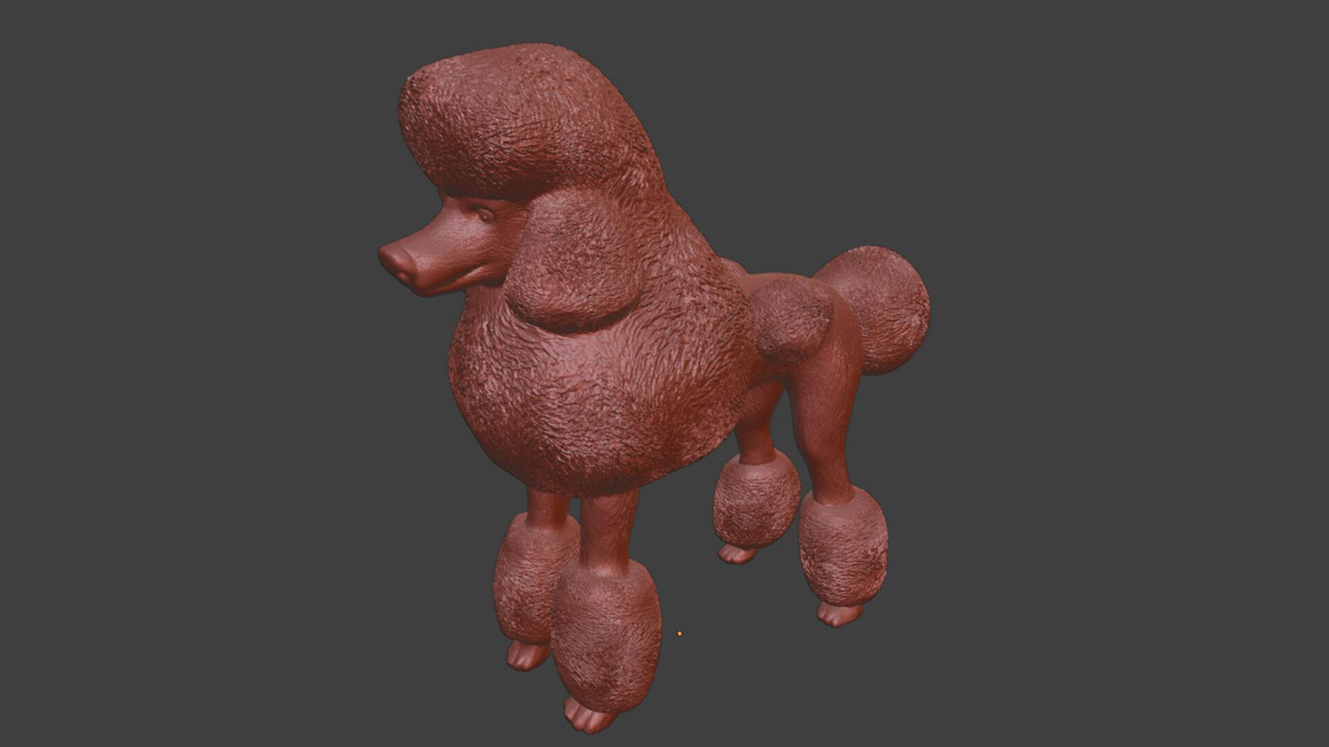 Realistic Poodle Dog Pet 3D print model_10