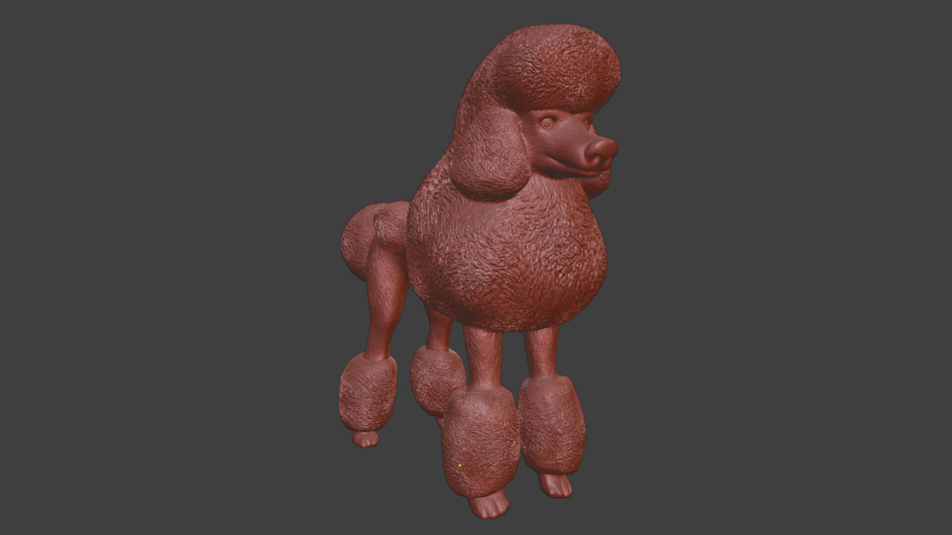 Realistic Poodle Dog Pet 3D print model_8