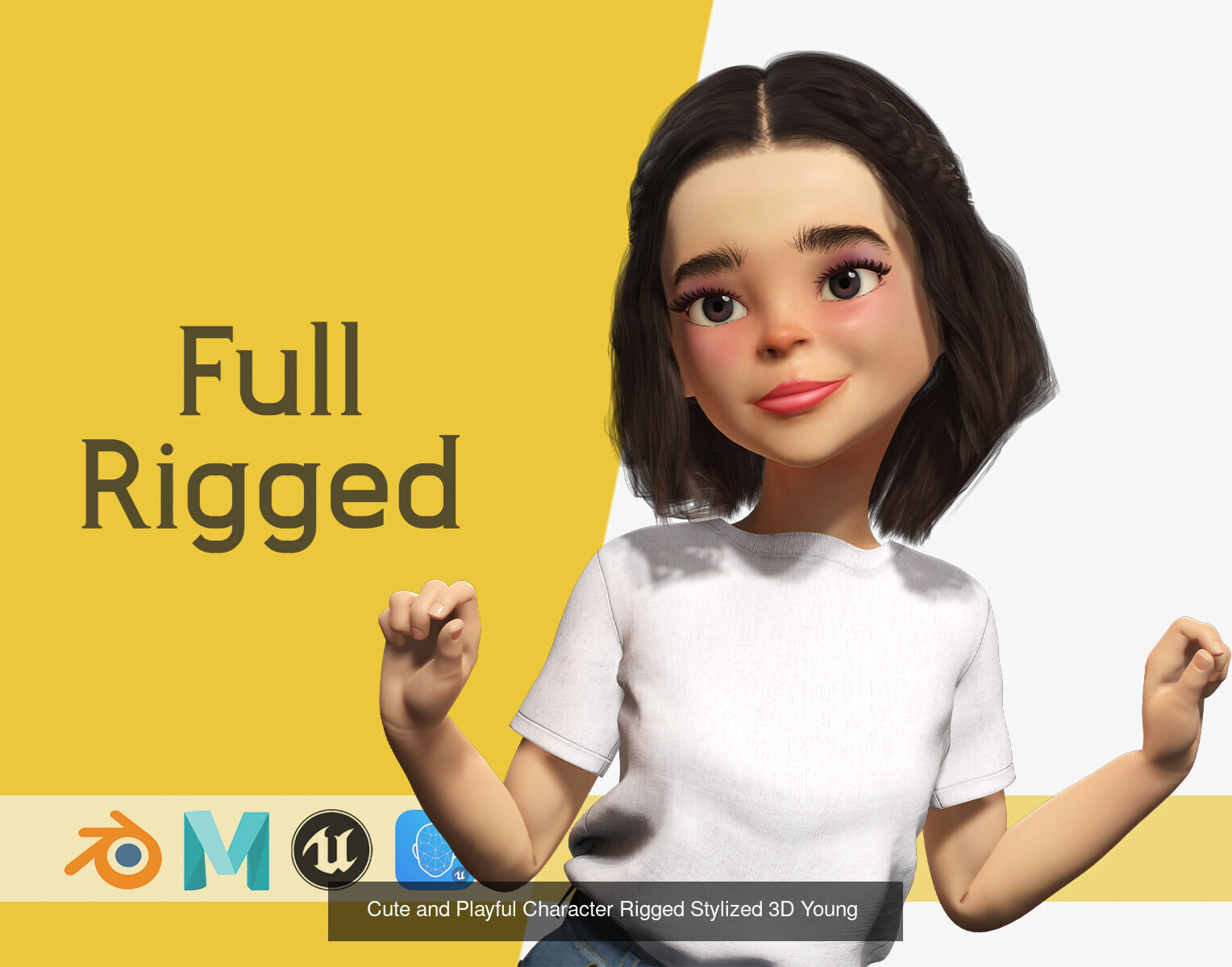 Stylized Teen Girl Pack  Playful and Trendy Duo 3D Model Collection_2