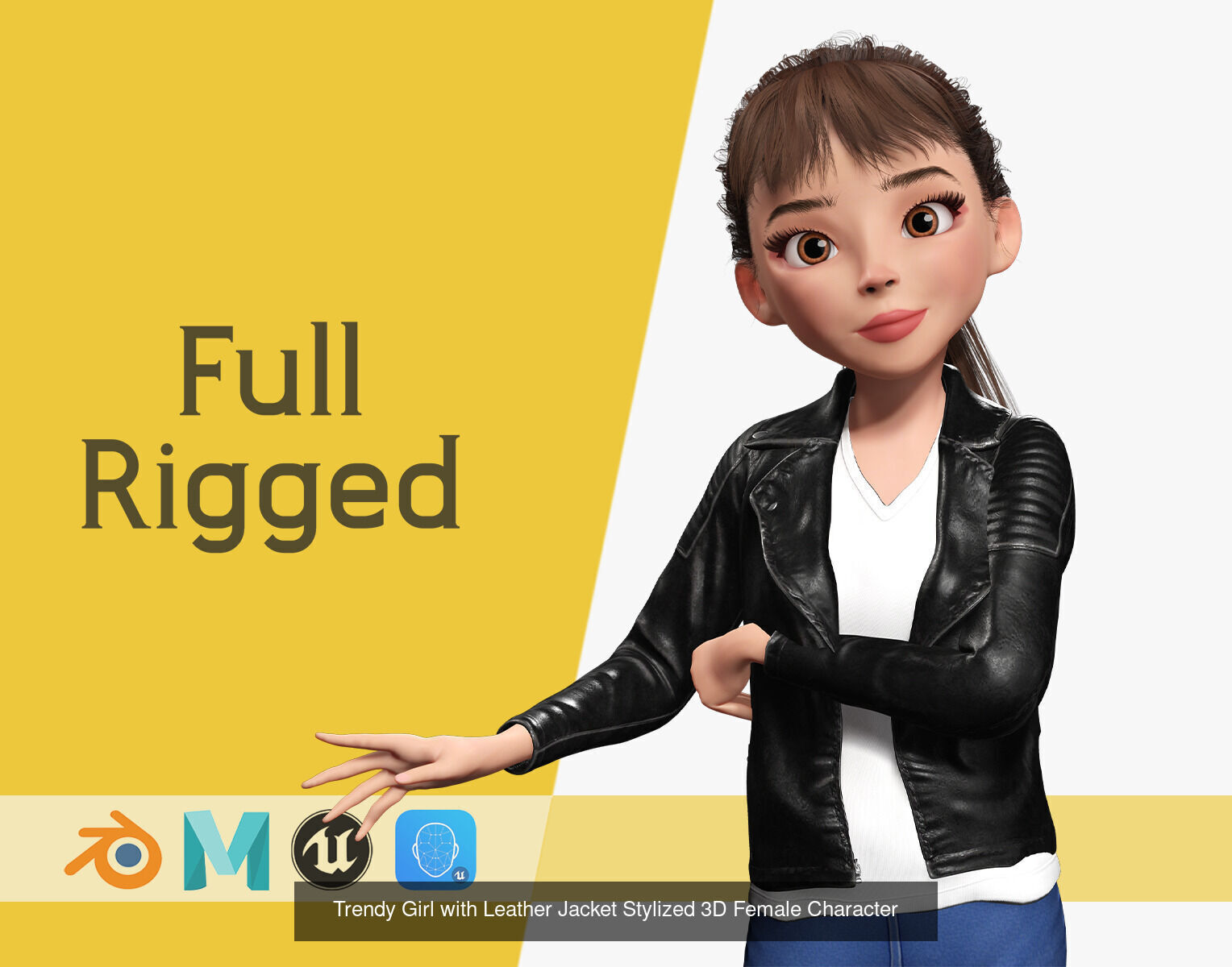 Stylized Teen Girl Pack  Playful and Trendy Duo 3D Model Collection_3