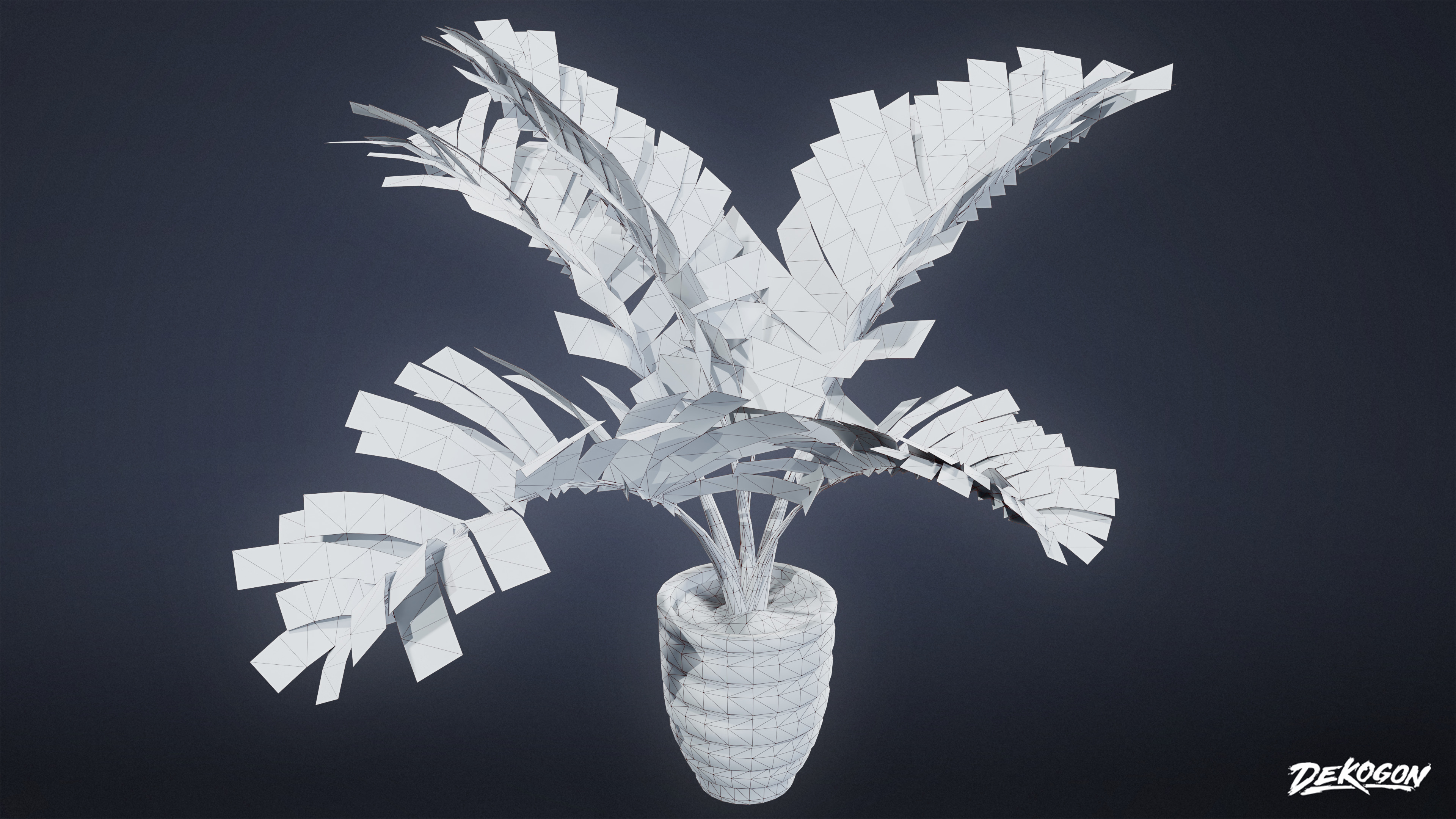 SUBURBS - Palm Tree House 01 - LOW POLY AND NANITE Low-poly 3D model_8