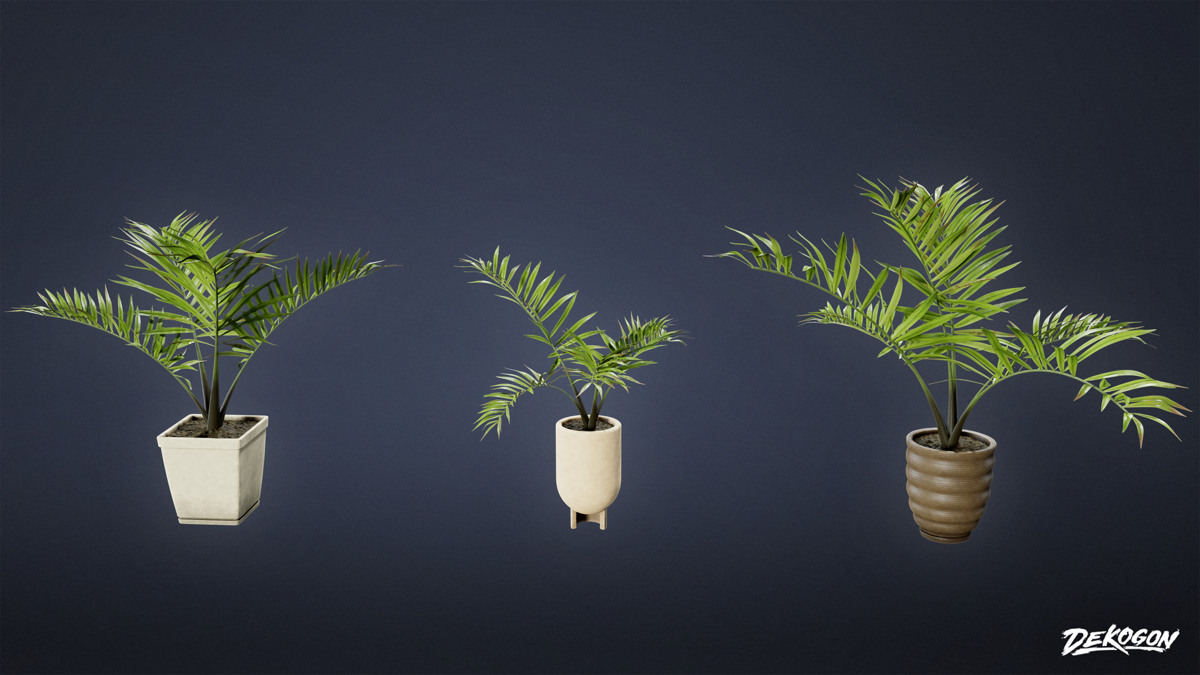 SUBURBS - Palm Tree House 01 - LOW POLY AND NANITE Low-poly 3D model_1