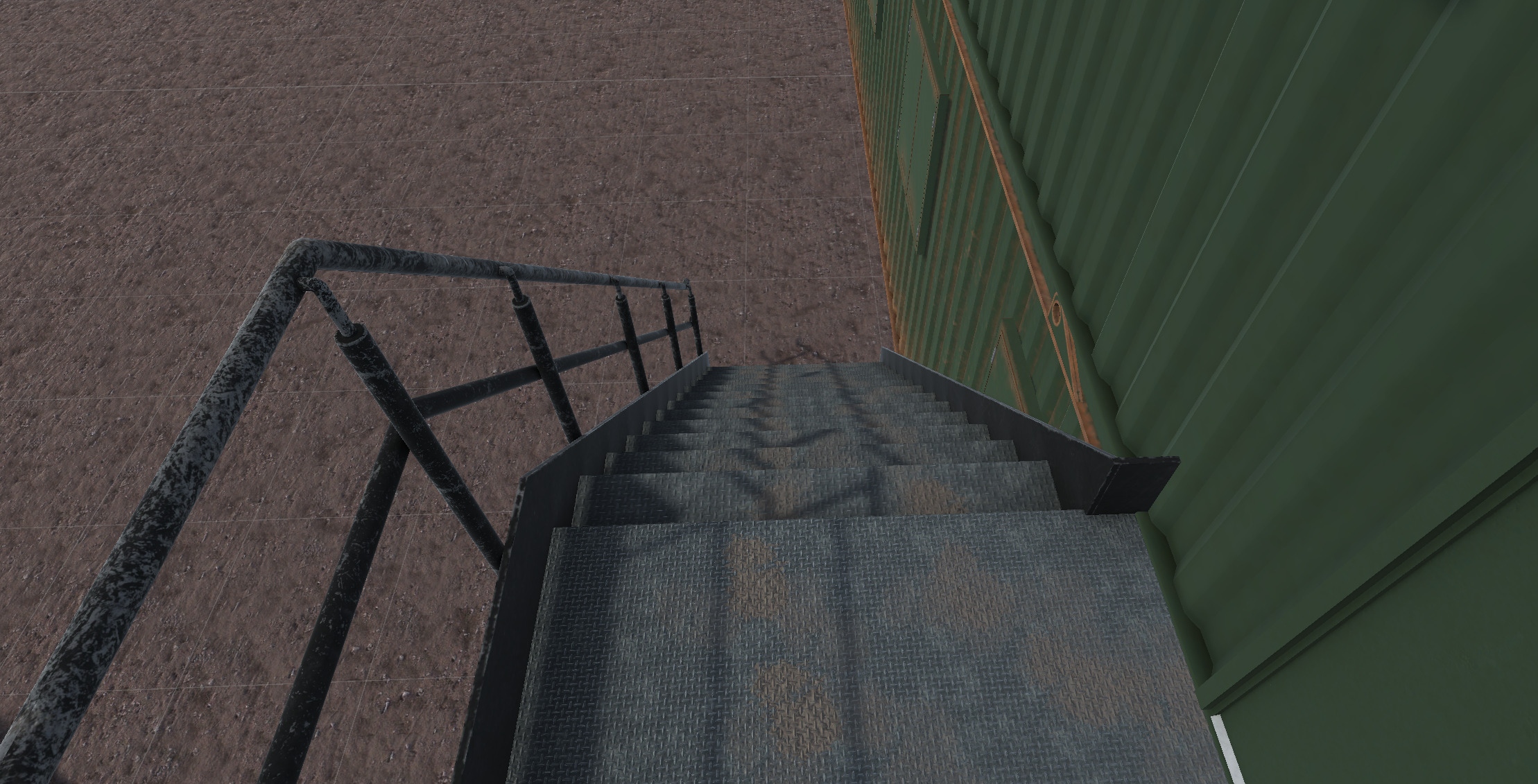 Container building site office stairs Low-poly 3D model_16