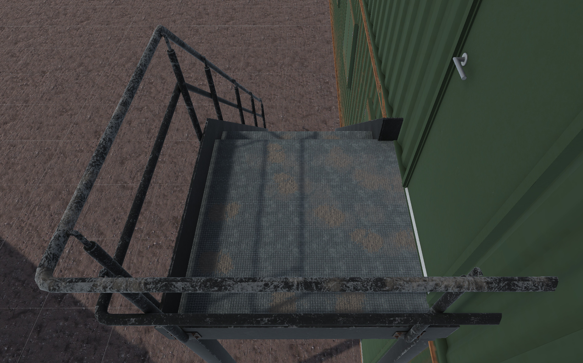 Container building site office stairs Low-poly 3D model_15