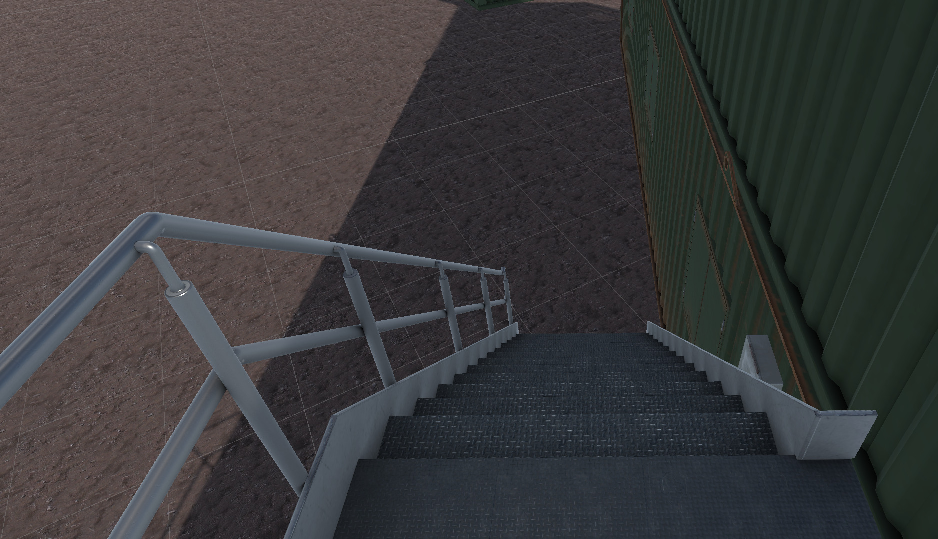 Container building site office stairs Low-poly 3D model_8