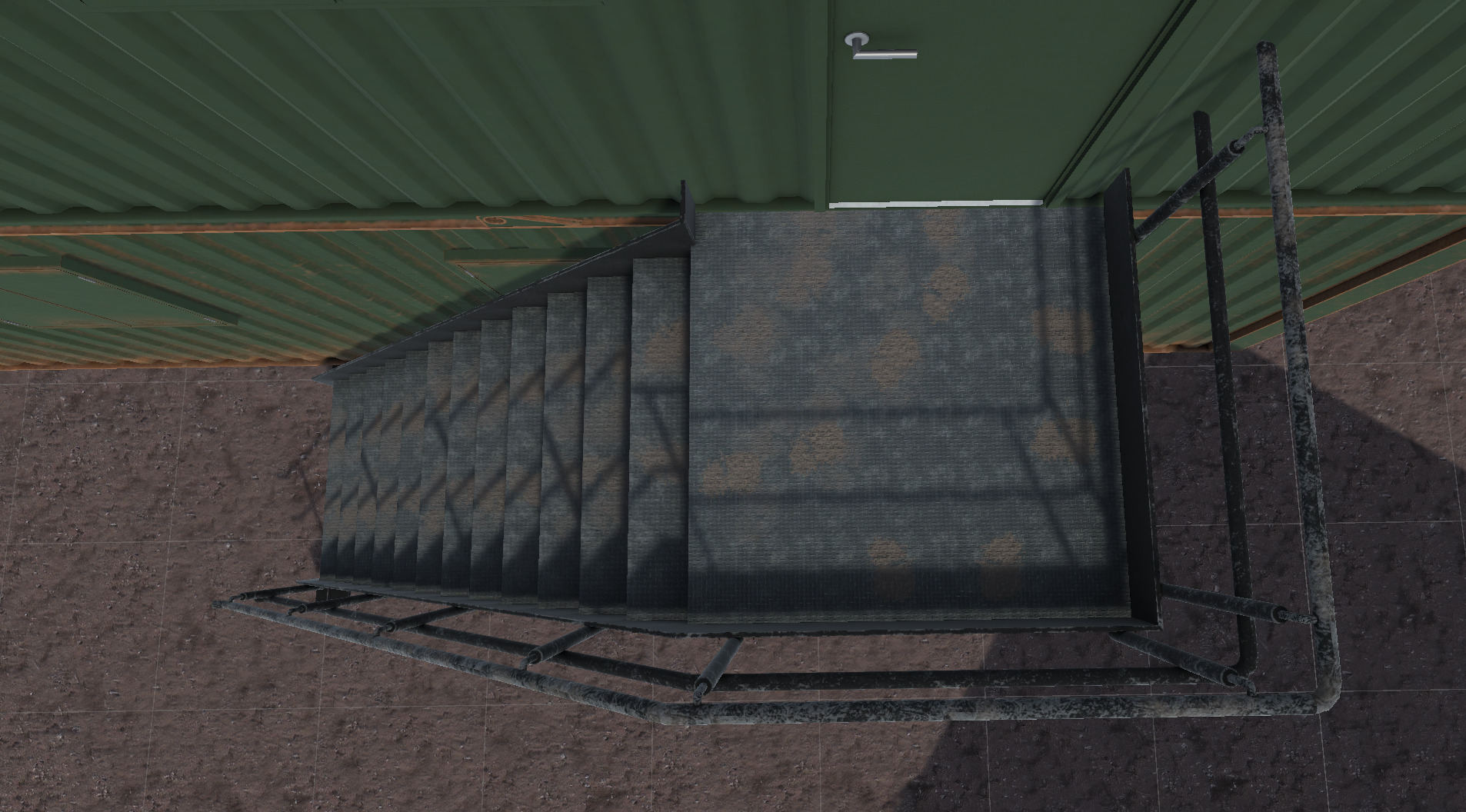 Container building site office stairs Low-poly 3D model_18