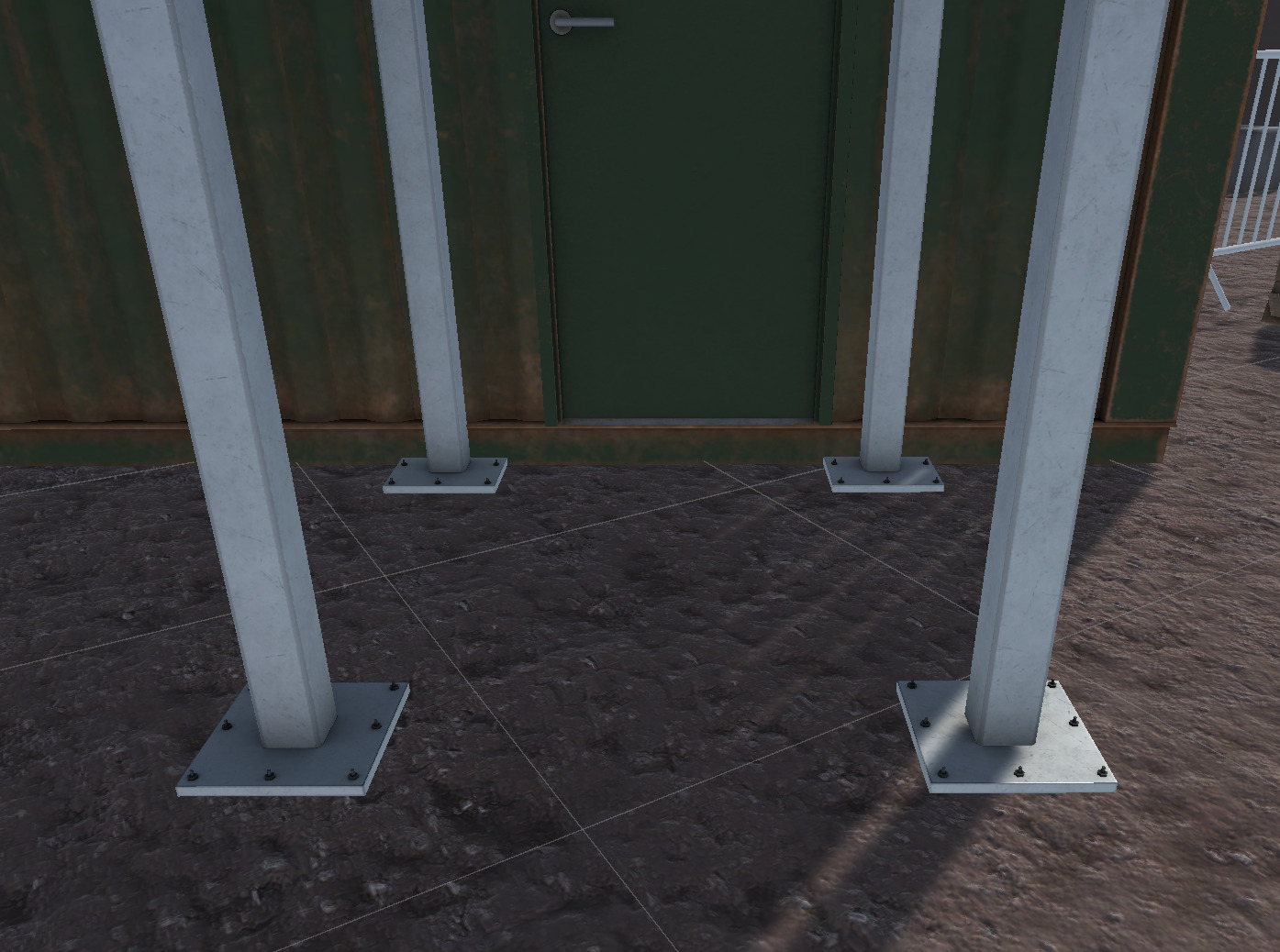 Container building site office stairs Low-poly 3D model_4