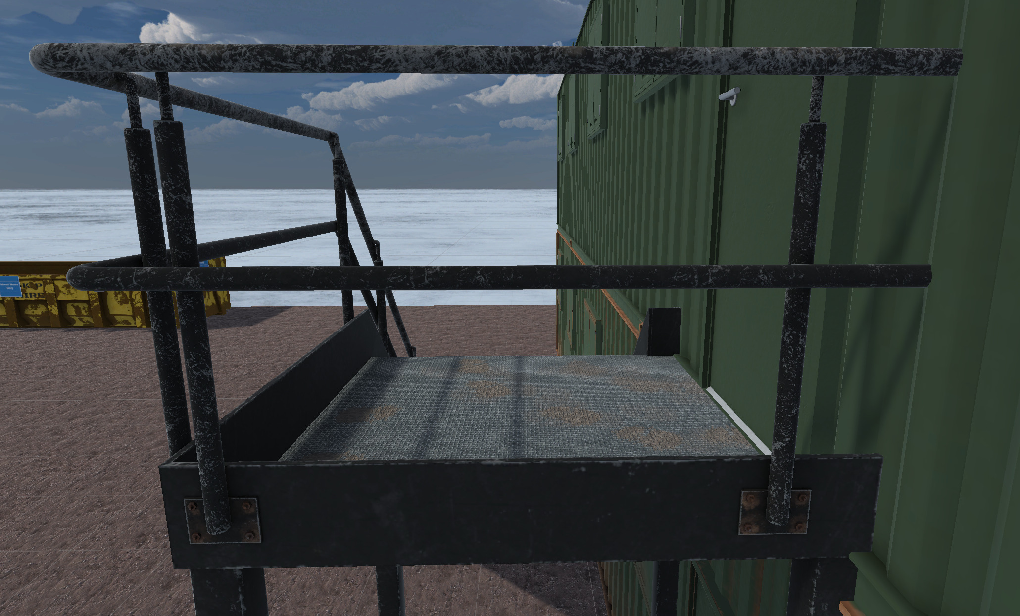 Container building site office stairs Low-poly 3D model_10