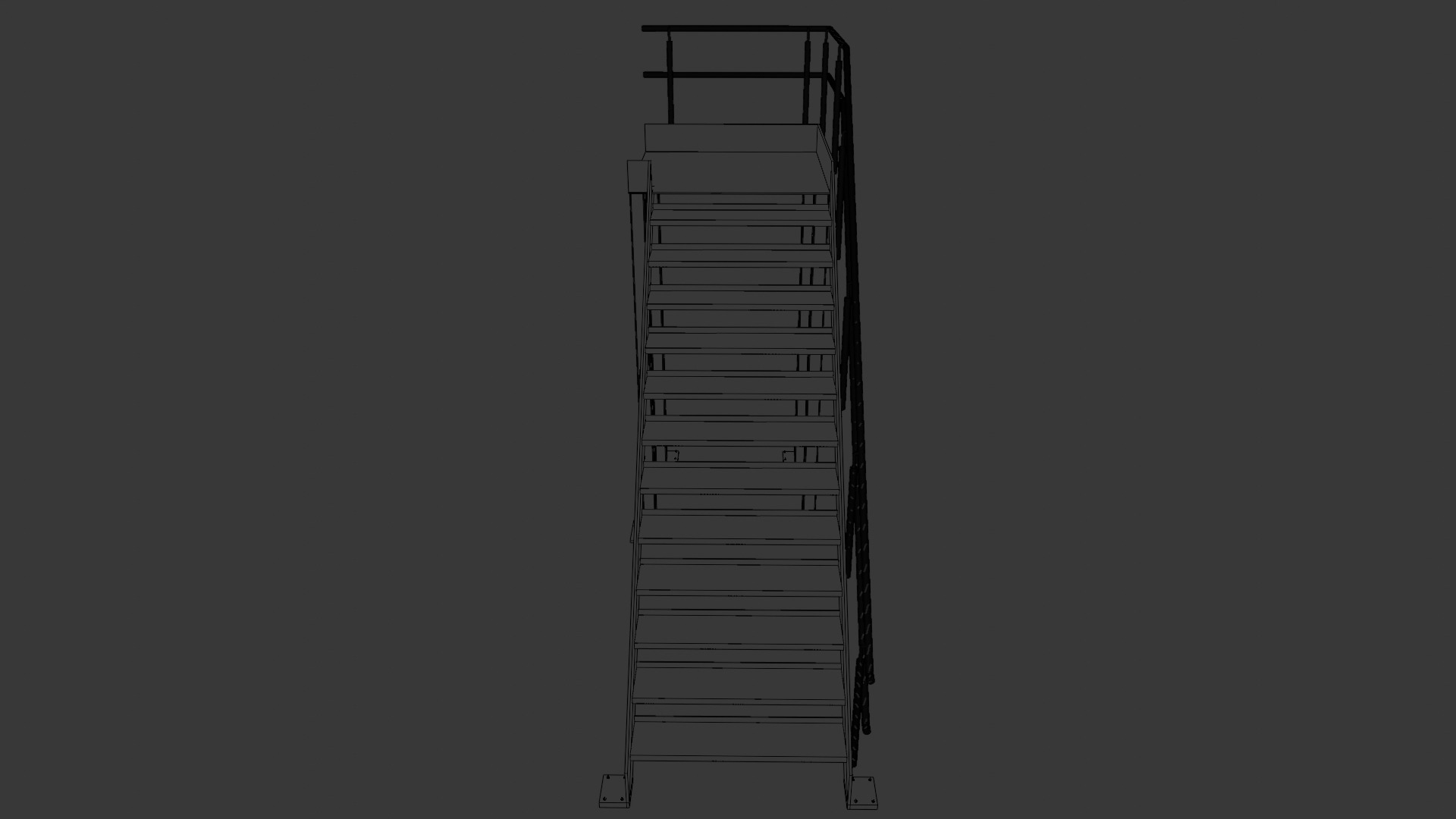 Container building site office stairs Low-poly 3D model_28