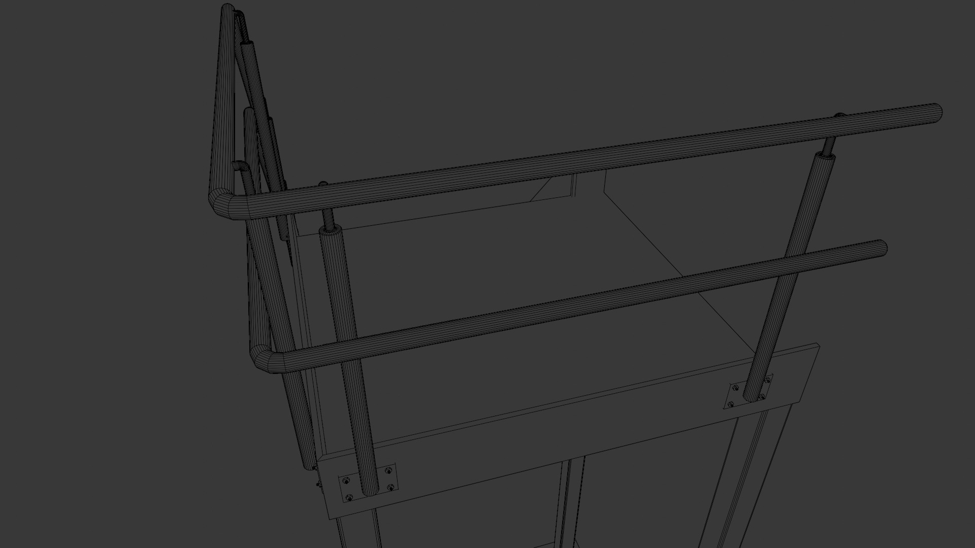 Container building site office stairs Low-poly 3D model_27