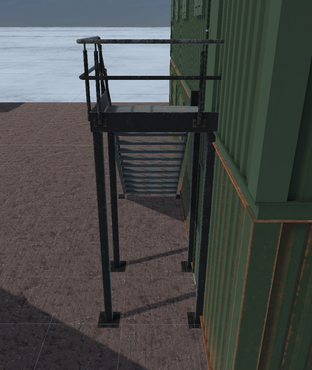 Container building site office stairs Low-poly 3D model_13