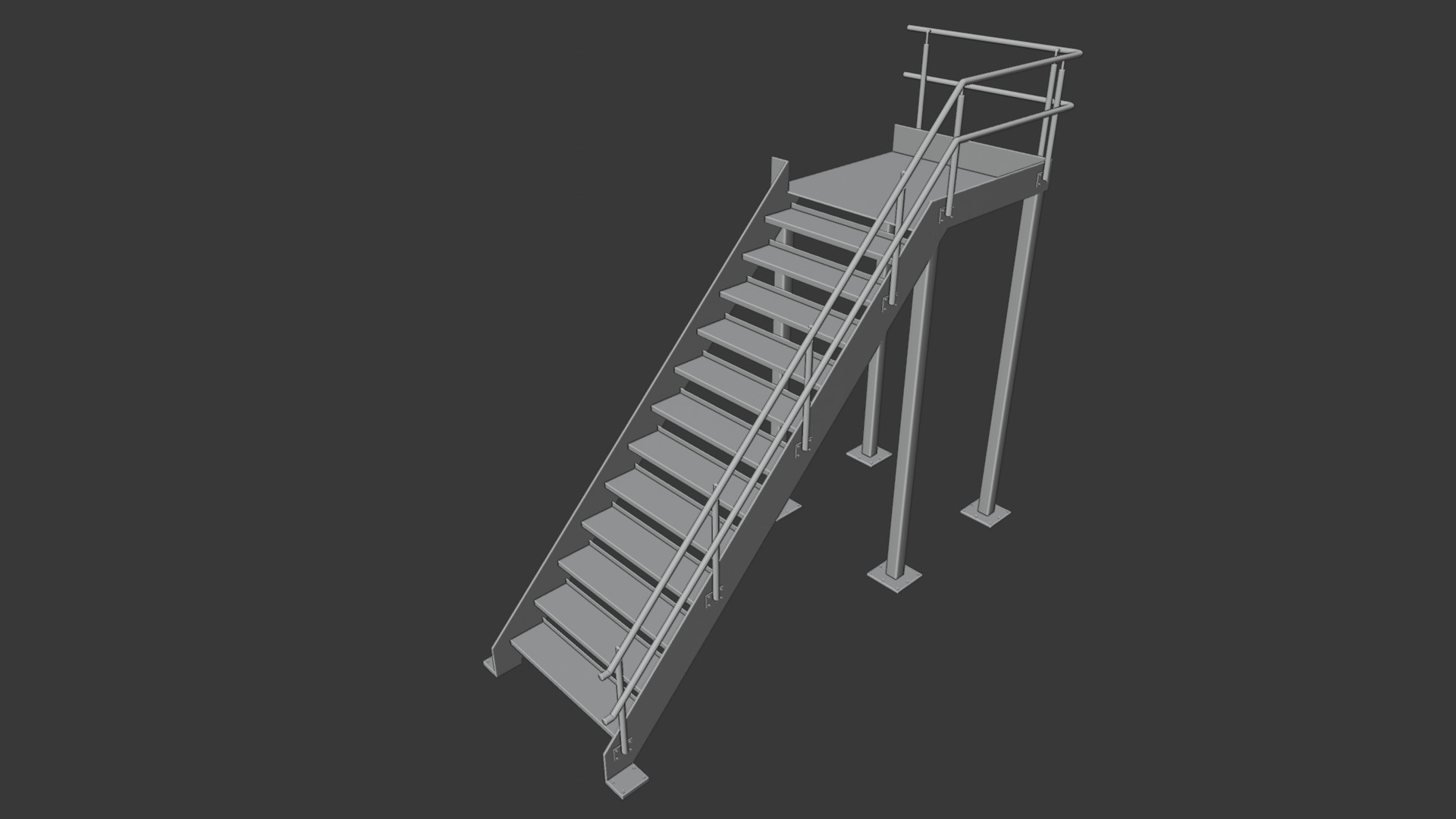 Container building site office stairs Low-poly 3D model_21