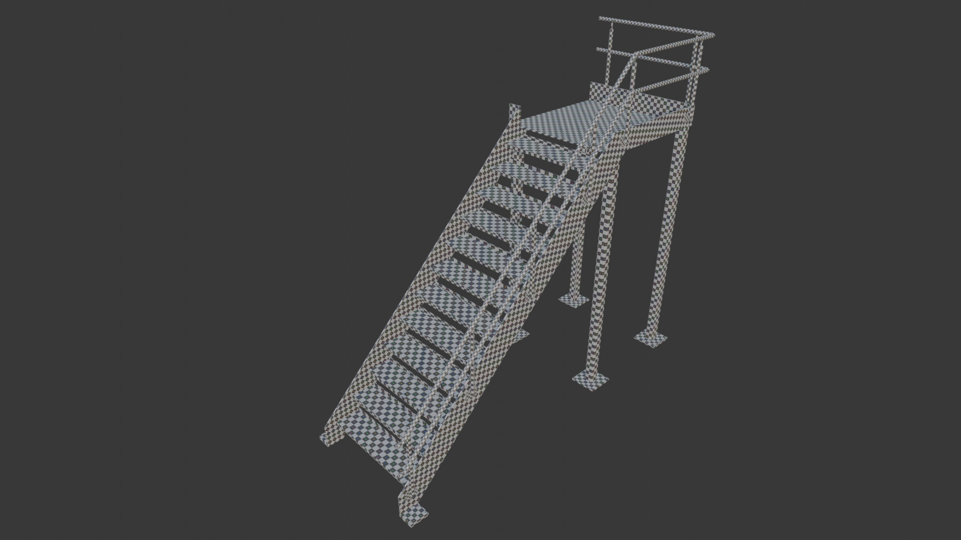 Container building site office stairs Low-poly 3D model_19