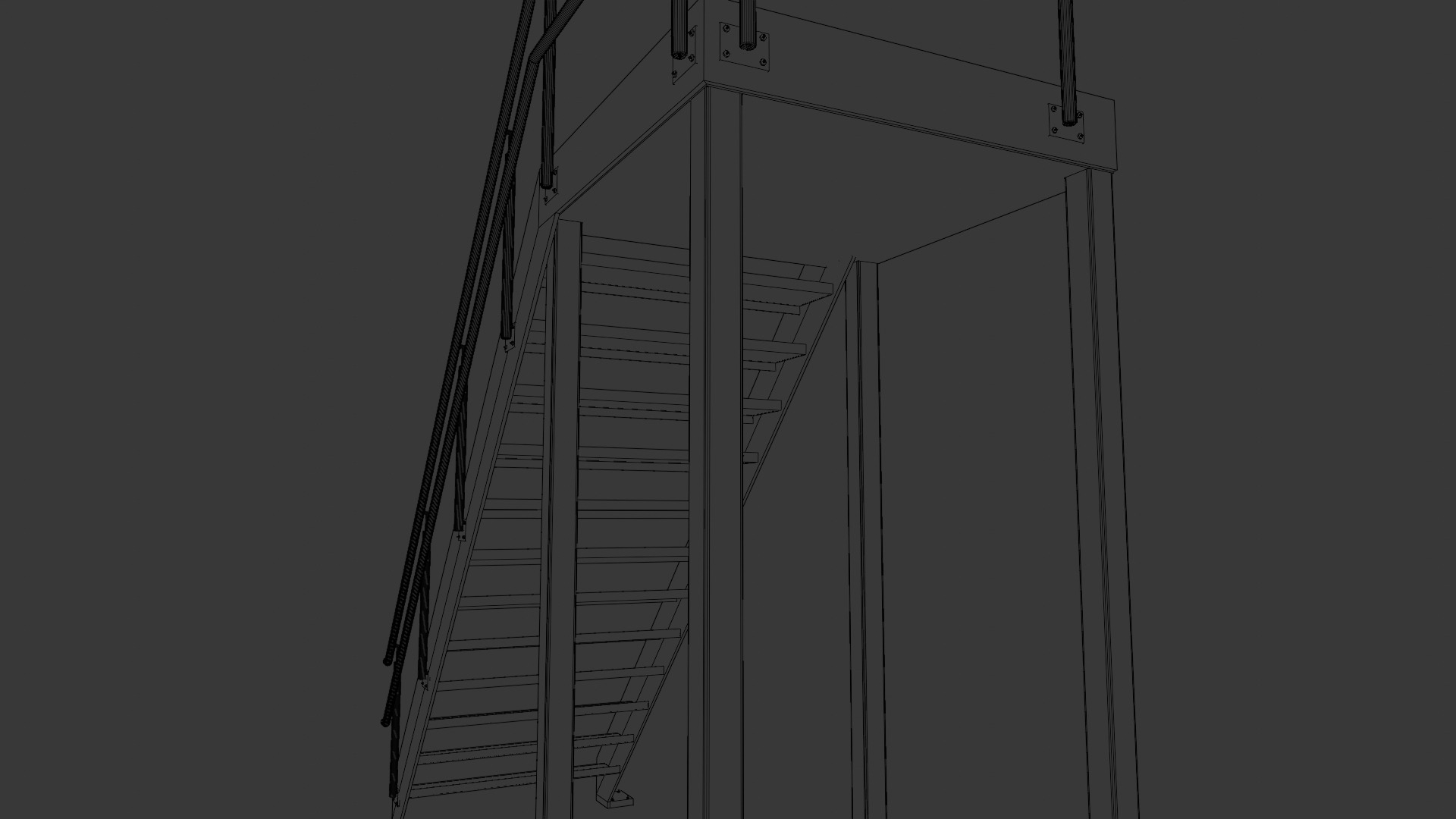 Container building site office stairs Low-poly 3D model_31