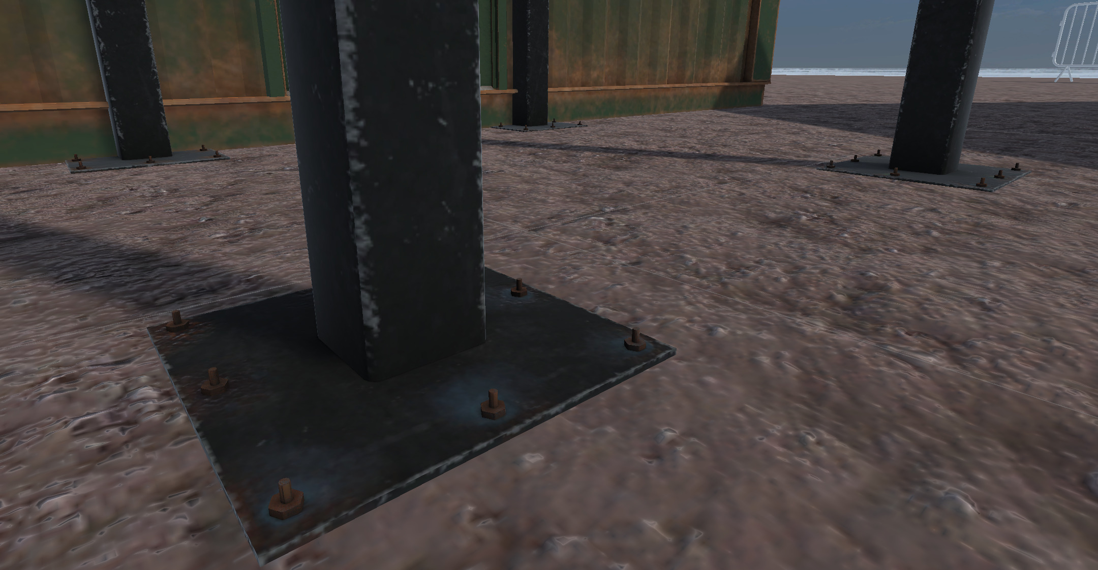 Container building site office stairs Low-poly 3D model_14