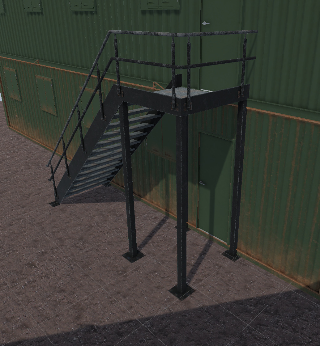 Container building site office stairs Low-poly 3D model_11