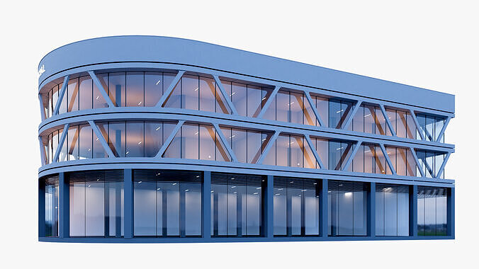 Commercial building mall Low-poly 3D model 6