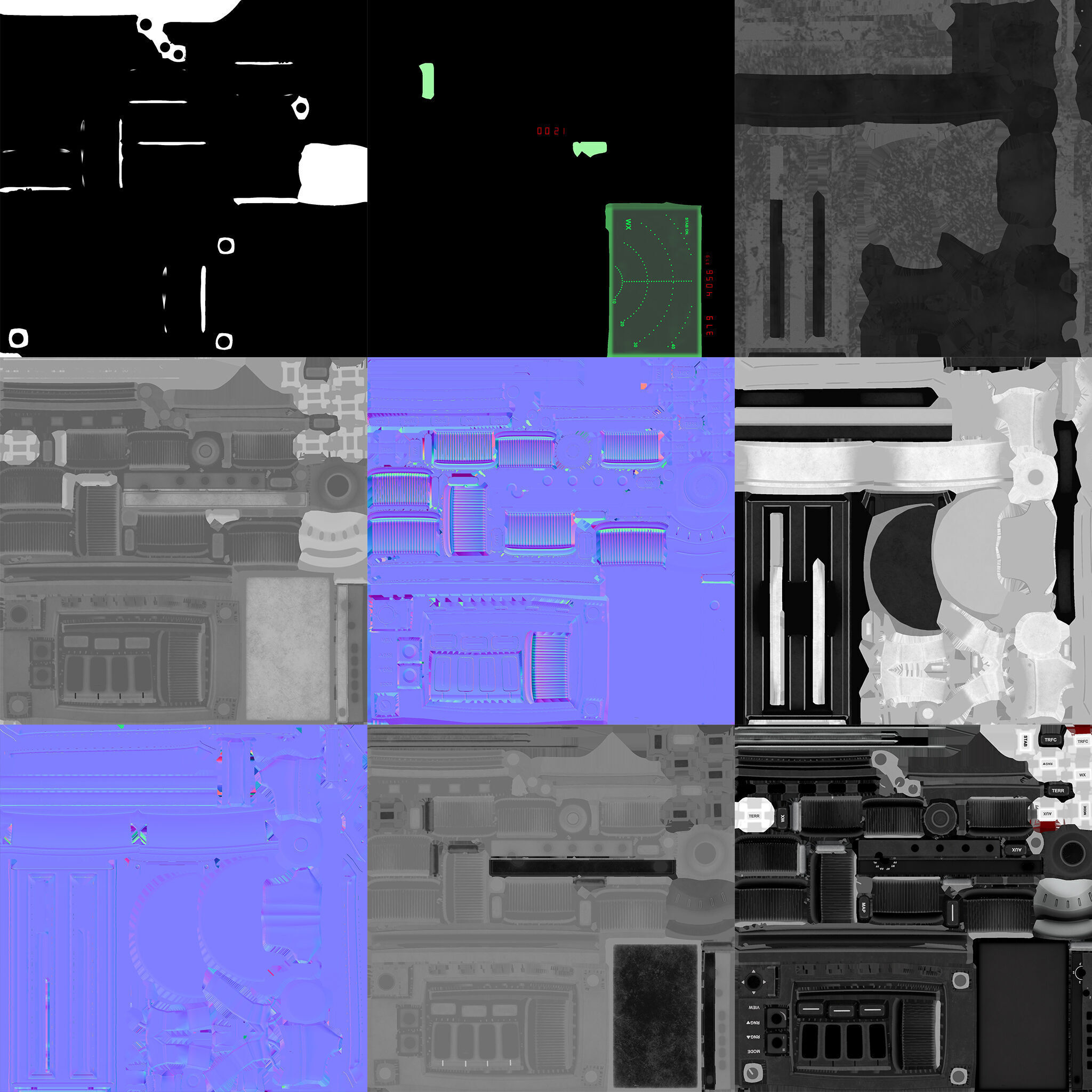 Fighter Jet Cockpit Control Panel  Low-poly 3D model_30