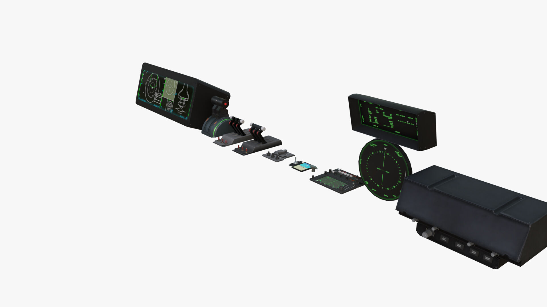 Fighter Jet Cockpit Control Panel  Low-poly 3D model_5