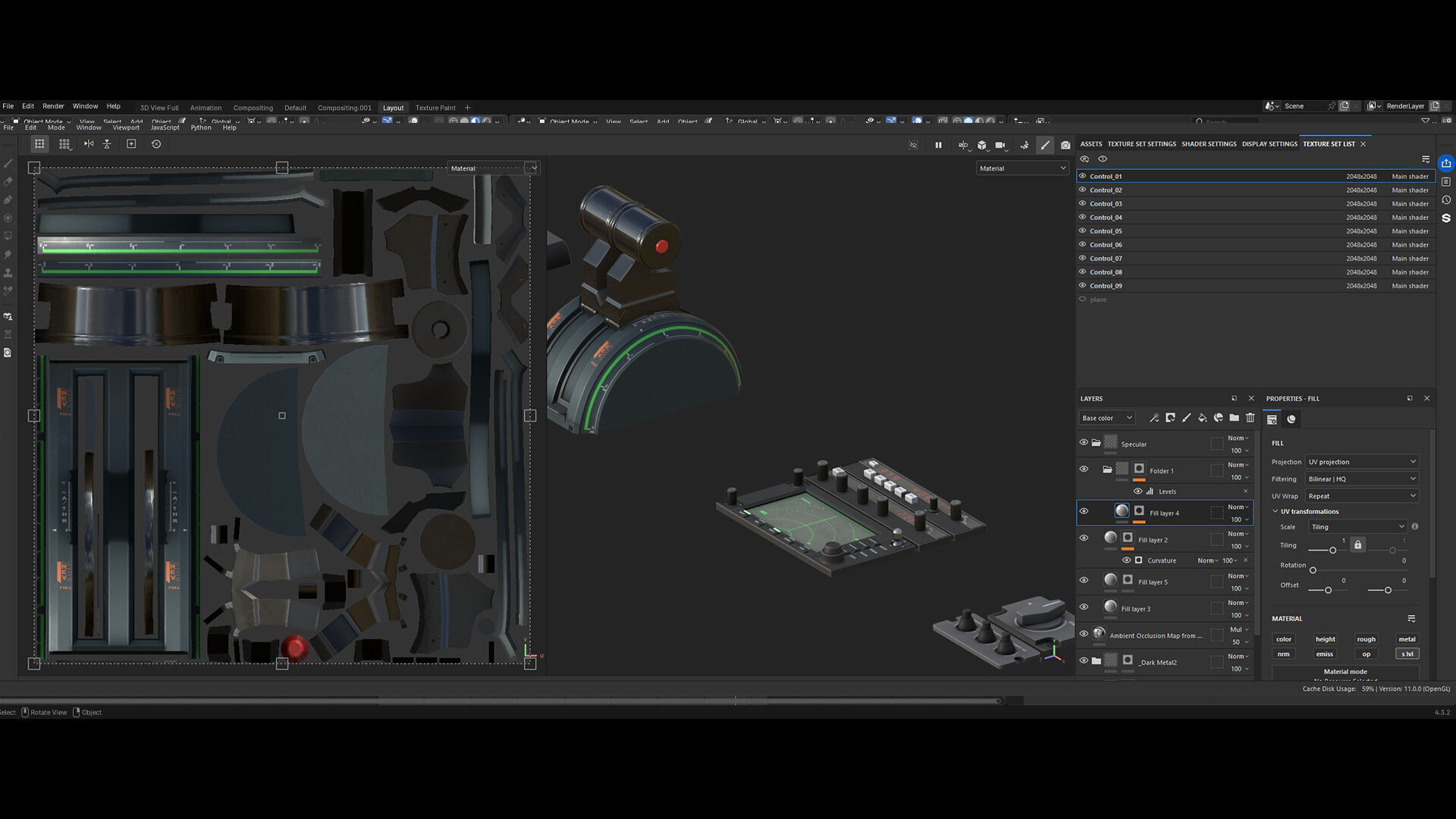 Fighter Jet Cockpit Control Panel  Low-poly 3D model_29