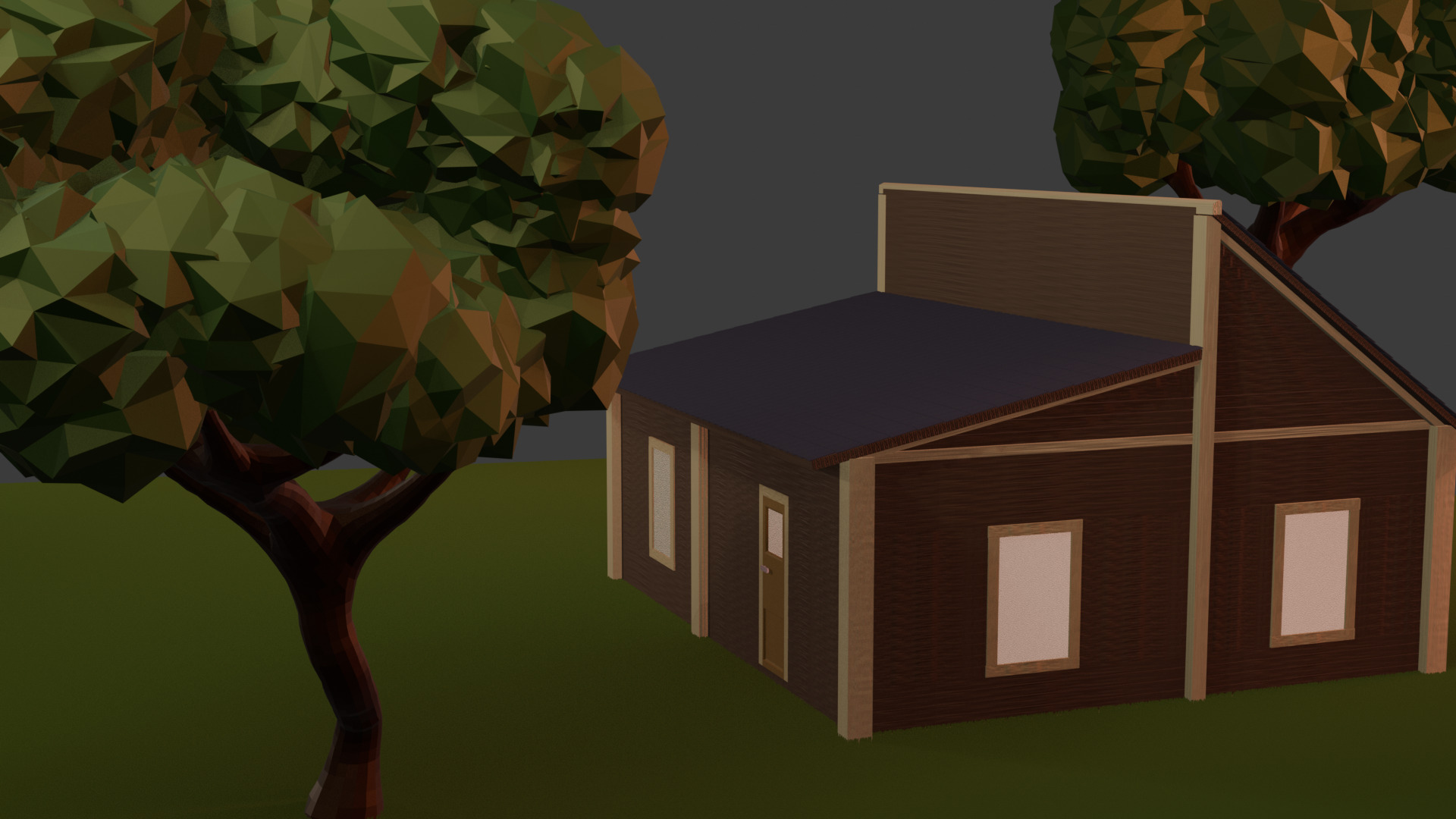 Cute Cabin in the Woods Cartoon Style 3D Model Free 3D model_2