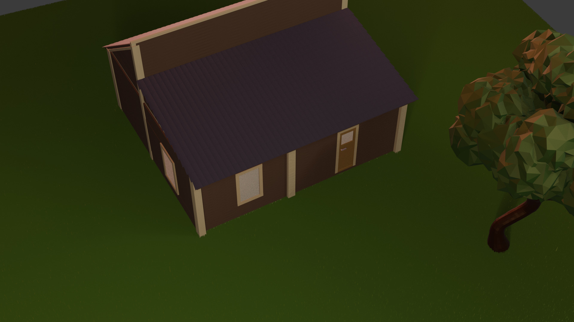 Cute Cabin in the Woods Cartoon Style 3D Model Free 3D model_6