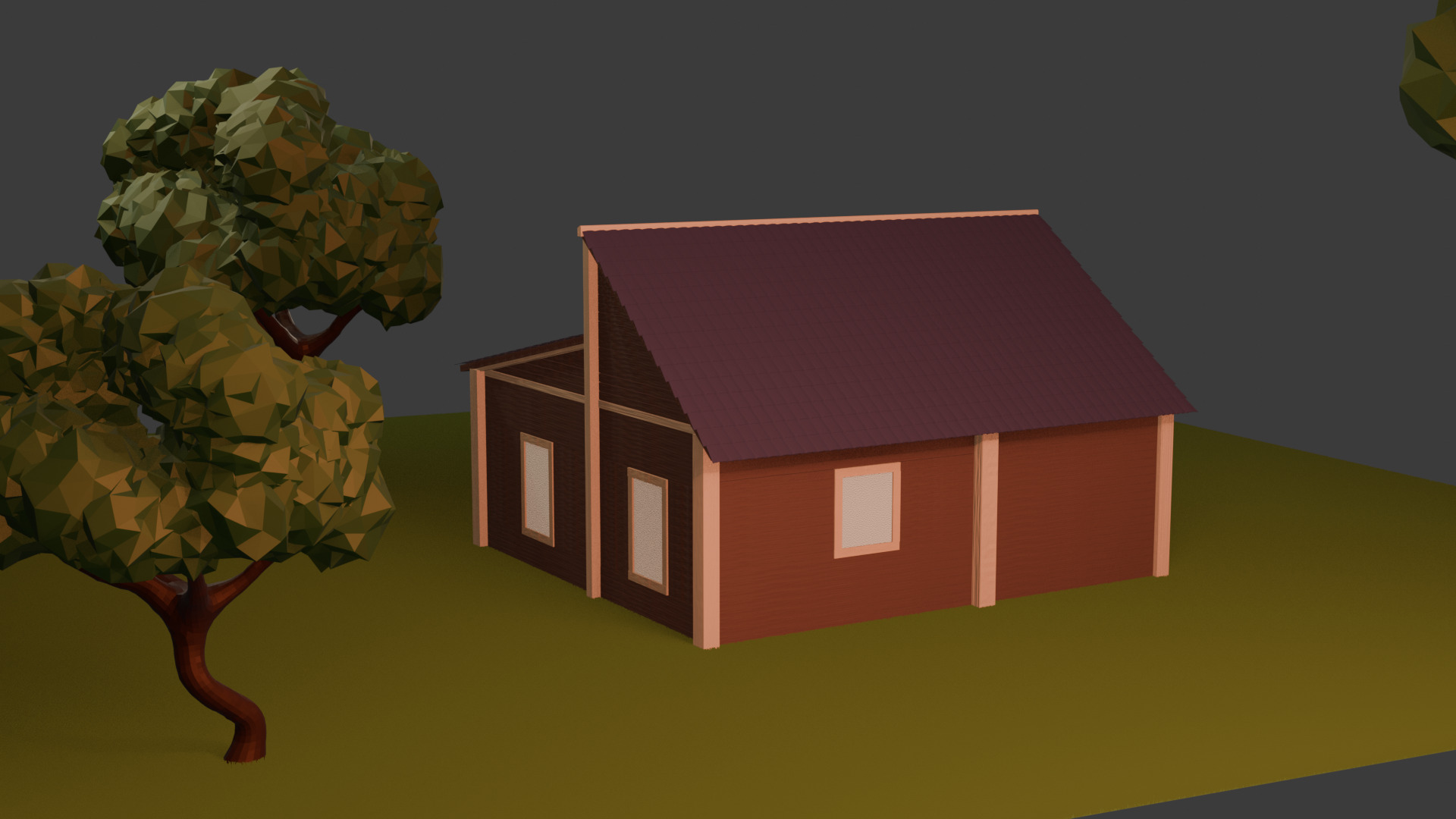 Cute Cabin in the Woods Cartoon Style 3D Model Free 3D model_1