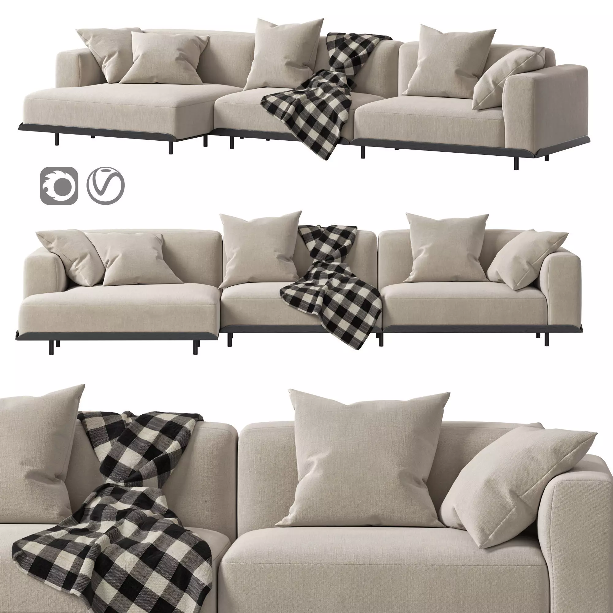 Arflex Claudine L Sofa 3D model