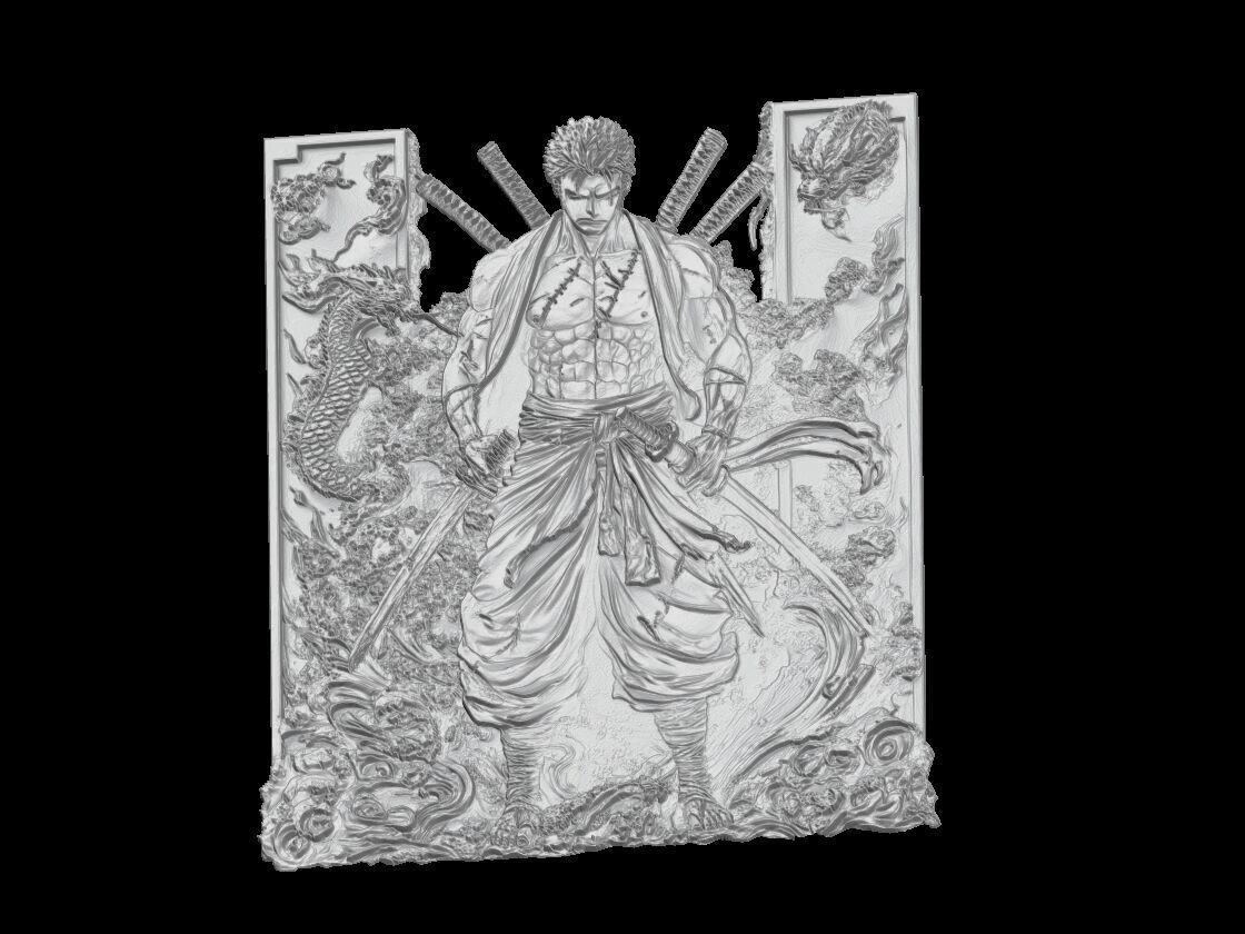 Samurai Warrior Relief 3D print model_4