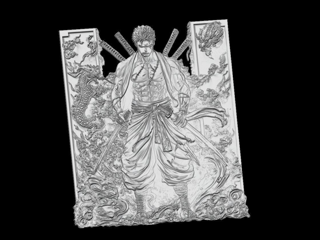 Samurai Warrior Relief 3D print model_3