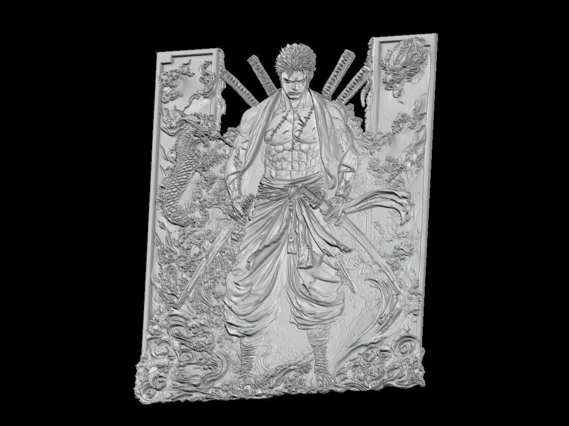 Samurai Warrior Relief 3D print model_2