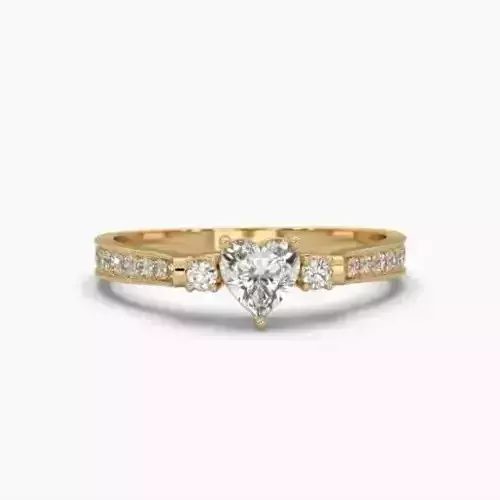 Printable 3D jewelry model of Solitaire Lady Ring with Diamond 