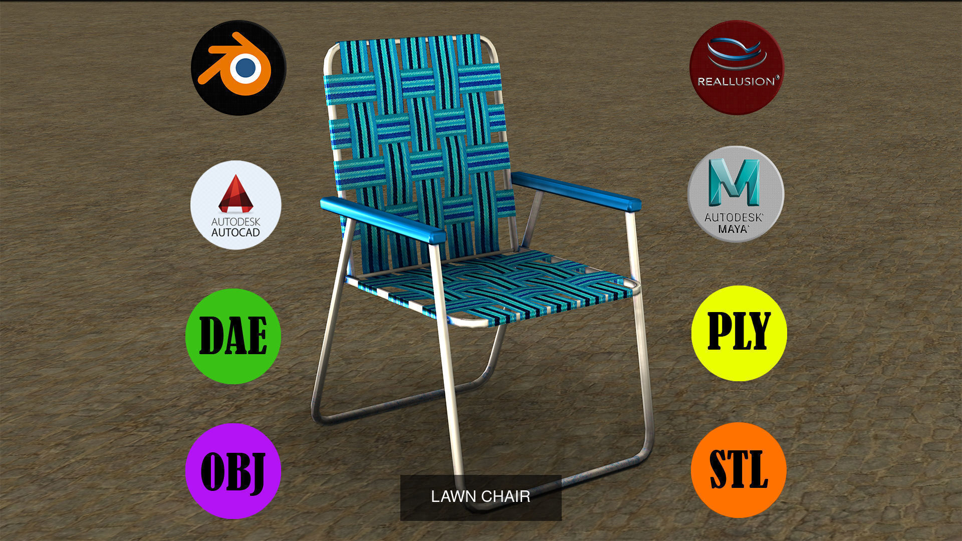 3 PACK OF CHAIRS 3D Model Collection_4